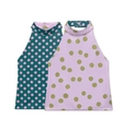 Elegant halter neck sleeveless top with polka dot pattern in green and purple colors - S / Tops / Light Purple
