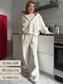 Creamy white 2-piece track suit with zip hoodie and drawstring pants in sizes S-L - S / Top And Bottom / White
