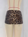Minigonna a vita alta con paillettes leopardate e motivi scintillanti marroni e neri - S / Marrone