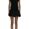 Women's chic black slim fit sleeveless top and pleated puff skirt two-piece dress set - S / Black