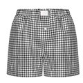 Klassische schwarz-weiße Gingham-Karo-Freizeitshorts mit elastischem Bund für Damen - S / Unterteile / Schwarz