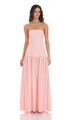 Pink and white gingham off-the-shoulder maxi dress with tiered flared hem and slim waist - S / Pink