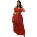 Caramel halter neck cutout long dress with twist bust and side slit detailing - S / Coffee Brown