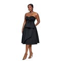Dettaglio dell'abito midi nero senza spalline con grande fiocco in vita e silhouette elegante - 2XL / Nero