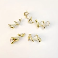 Five-piece set of natural shell pendants with golden electroplated edges and metal loops - Trochus Shell