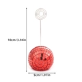 Roter Diskokugel-Kartenhalter mit Spiegeloberfläche und Spiralclip für Party-Deko - 5cm Kugel Mit Clip / Roter Stil