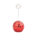 Red disco ball place card holder with reflective mirror finish and silver wire clip - Disco Ball Clip / 5cm Red Ball Holder