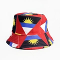 Antigua and Barbuda flag bucket hat for sports fans with sun and stripe patterns - Antigua and Barbuda Flag Elements Style