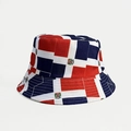 Dominican Republic flag themed bucket hat with red, white, and blue all-over print design - Dominican Republic Red White Blue All-over Style