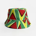 Reversible bucket hat with geometric Guyana flag colors for soccer fans and outdoor use - Guyana Flag Colorblock Style