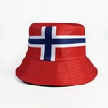 Classic red Norway flag bucket hat in canvas material for outdoor and travel use - Norway Red Kids Style (54cm Cir)