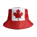 Reversible bucket hat with Canada flag maple leaf design for sports fans and sun protection - Canada Red Maple Leaf Colorblock Style 5
