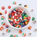 DIY colorful polymer clay beads with global flag designs for handmade jewelry and crafts - Mixed Flags