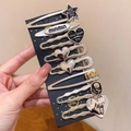 Lot de barrettes métalliques cœur et étoile en argent et doré sur carton - Style Rose Étoile Cœur en Métal (Image 5) / Argent Brillant Or Champagne