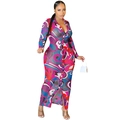 Detail of sheer mesh dress featuring vibrant abstract swirl patterns and button-down front - S / Rose Red Printed