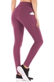 Detail of high waist yoga leggings showing the side pocket with a smartphone inside - Rose Red