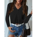 Damen Strickjacke in Schwarz mit V-Ausschnitt, Rippenmuster und Knopfleiste - S / Schwarz
