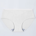 White low-rise cotton maternity panties with a supportive V-shaped cross waist design - White
