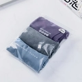 Three-pack of seamless silver ion antibacterial panties in purple, grey, and blue colors - S / Gray+Purple+Blue