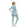 Set sportivo azzurro da donna con giacca con zip, gonna e leggings elasticizzati - S / Completo Blu Chiaro