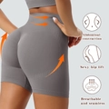 Detalle de pantalones cortos de yoga sin costuras de talle alto con control de abdomen - 3XL / 34184 Bragas de Cintura Media / Gris