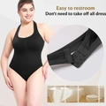 Body modellante nero all'americana con comoda chiusura a tre ganci per un facile utilizzo - 3XL / Stile Halter Nero (36744)