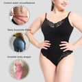 Dettagli del body contenitivo in pizzo nero taglie forti con controllo addome e push-up - S / Nero