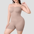 Nahtloser trägerloser Shapewear-Body für Damen in Braun mit Oberschenkel-Effekt - 3XL / Hautfarben
