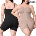2er-Pack nahtlose Shapewear-Bodysuits in Schwarz und Beige mit verstellbaren Trägern - 3XL / Schwarz Und Nude
