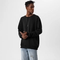 Felpa nera oversize in cotone da uomo con girocollo e maniche a spalla scesa in stile - 0XL / Nero