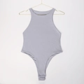 Slim fit halter neck bodysuit for women in elegant dusty purple mauve color - 3XL / Halter Sleeveless Top (37307) / Gray