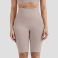Pantalón moldeador sin costuras de talle alto color nude con faja de control abdominal - XS / Color Piel