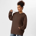 Oversized dark brown hoodie in loose drop-shoulder fit with a classic kangaroo pocket - Dark Coffee