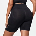 Black high-waisted seamless body shaper shorts with heart-shaped butt lift stitching - S / 36775 High-waist 5-point Pants / Black