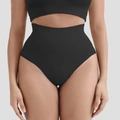 Detalle del conjunto de bragas moldeadoras negras de talle alto con tejido de compresión - S / Negro