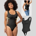 Body nero ad alta elasticità con scollo a U per modellare la vita e sollevare il seno - S / Nero