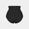 Seamless high waisted tummy control thong in black with wide supportive waistband - S / Briefs / Black