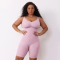 Body modellante rosa loto senza cuciture da donna con spalline sottili ed effetto snellente - S / Rosa