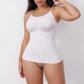 Women's seamless white shapewear camisole with thin straps and body-sculpting fit - S / Spaghetti Strap (33347) / White
