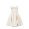 Détail d'une mini robe style balletcore avec dentelle et ourlet en tulle - S / Abricot