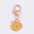 Cute orange cat enamel keychain with golden heart-shaped lobster clasp for bags - Orange Cat / 1.7*5cm 5g