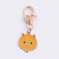 Orange grumpy cat enamel keychain with golden heart lobster clasp for bag charm - Long-bearded Cat / 1.7*5cm 5g