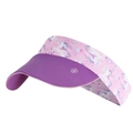 Kids purple sun visor hat with pink unicorn prints and adjustable open top design - Dream Unicorn