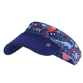 Kids navy blue sun visor with dinosaur print in breathable quick-dry fabric - Forest Dinosaur