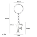 Polished silver metal letter F keychain with dimensions 35x23mm on white background - Silver Letter F