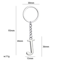 Polished stainless steel letter J keychain with flat split ring for personalized gifting - Silver Letter J