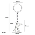 Silver metal letter K keychain with round ring and dimensions for customized gifts - Silver Letter K