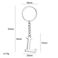 Sleek silver stainless steel letter L keychain with circular ring and sturdy chain link - Silver Letter L
