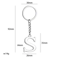 Polished silver metal letter S keychain pendant with durable stainless steel ring - Silver Letter S
