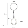 Polished silver metal letter O keychain with large ring and chain link pendant - Silver Letter O